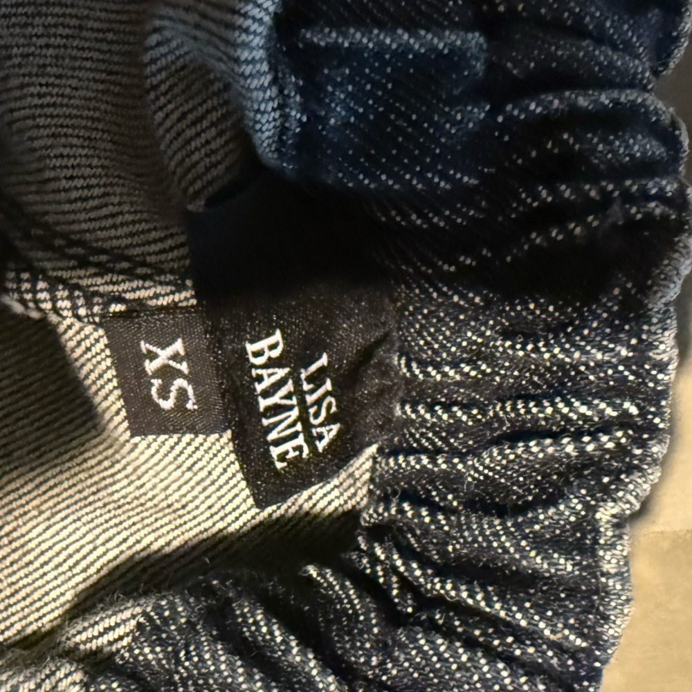 Elegant Blue/ Black Wide-Leg Women's Jeans by Lisa Bayne of Artful Home. Size XS - Picture 8 of 10